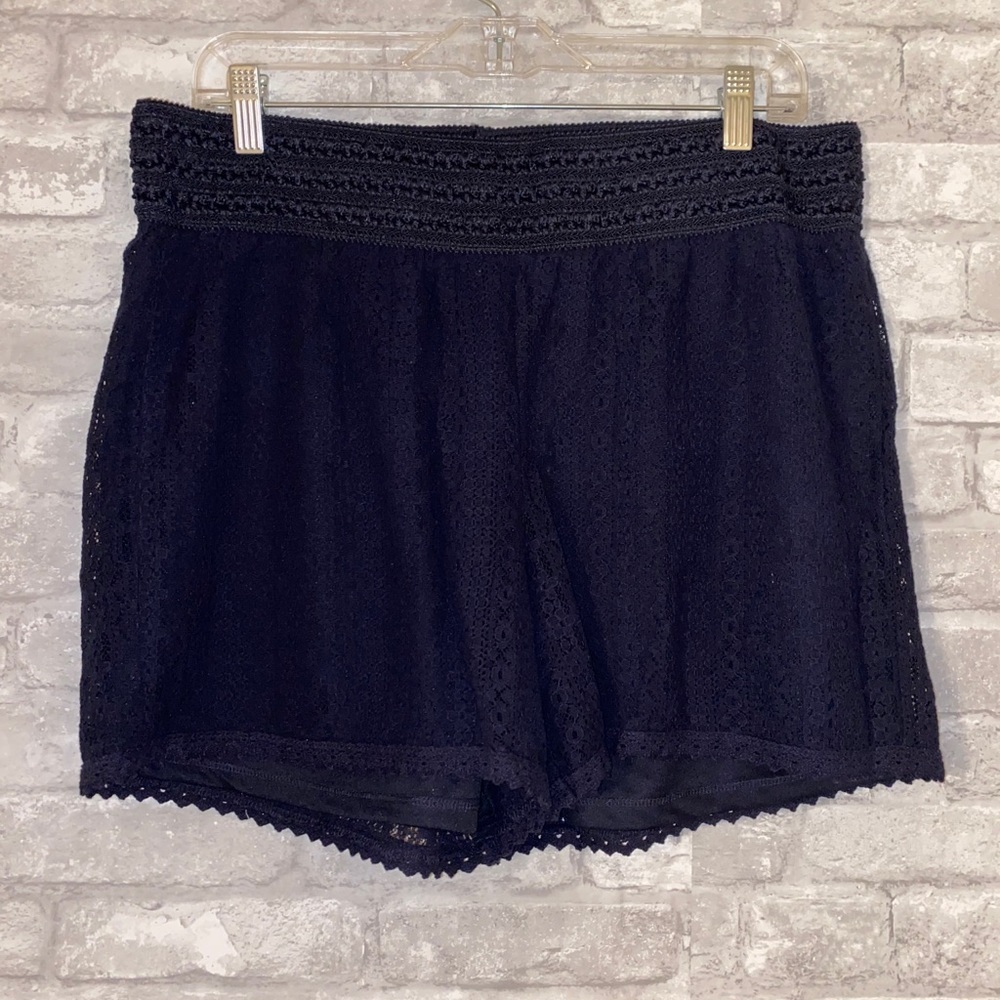 Lace shorts.
